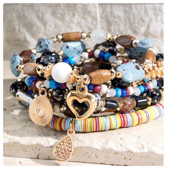 293 NEW ARRIVAL Jewelry 2 for $20💕 Trendy multi-layer beaded stretch bracelet - Picture 2 of 5